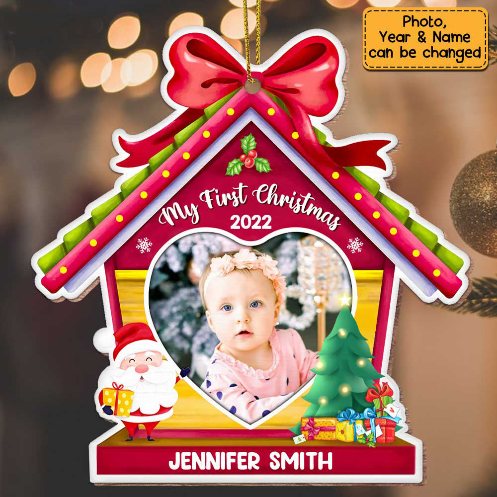 Personalized Photo Frame Baby's First Christmas Ornament