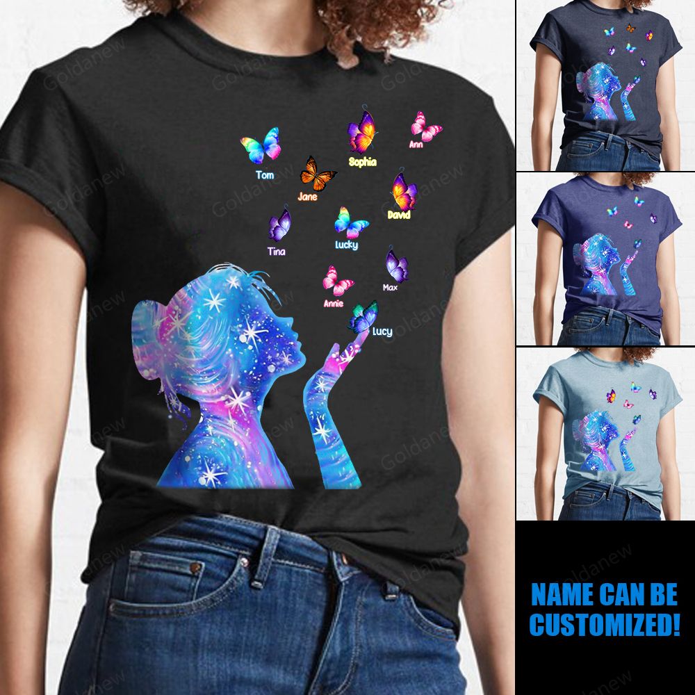 Personalized Grandma's Butterflies Kisses Shirt-Gift For Mom, Grandma, Friend