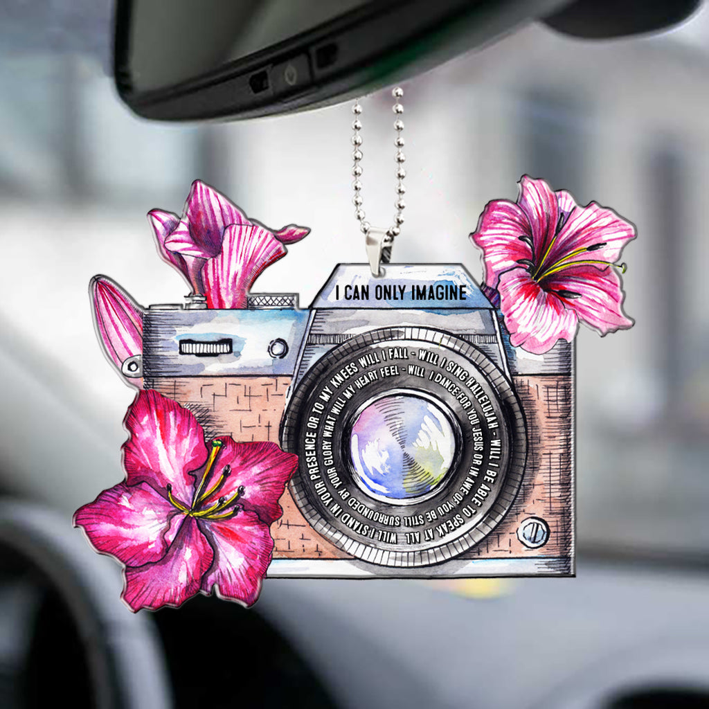 Personalized Camera Flower Glory Flat Acrylic Ornament