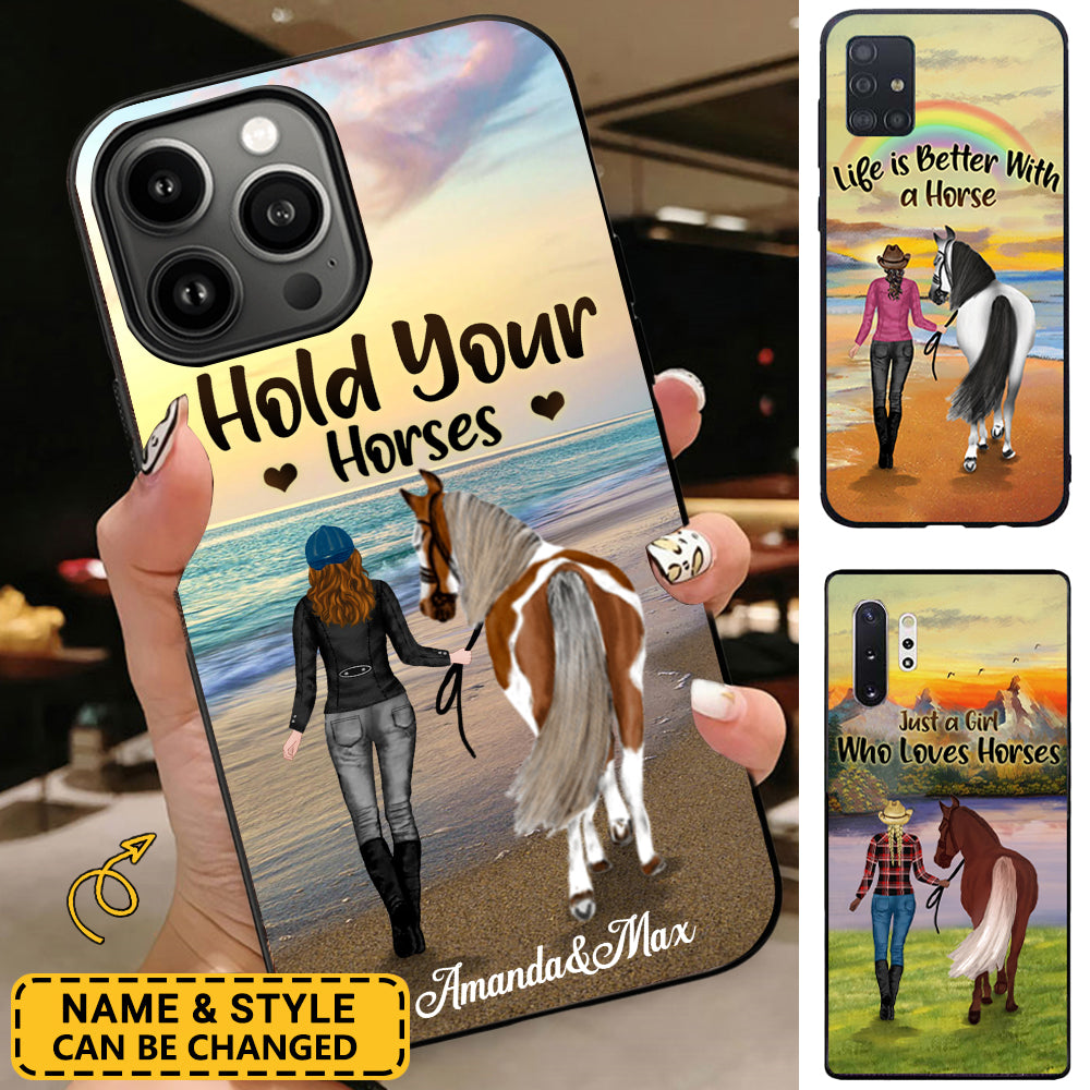 Personalized Horse Girl Phone Case-Christmas gift for horse lovers