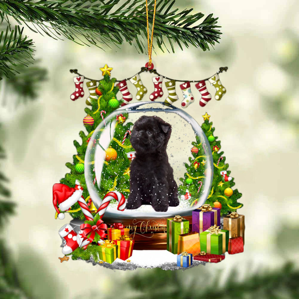Affenpinscher-Christmas Crystal Box Dog-Two Sided Ornament