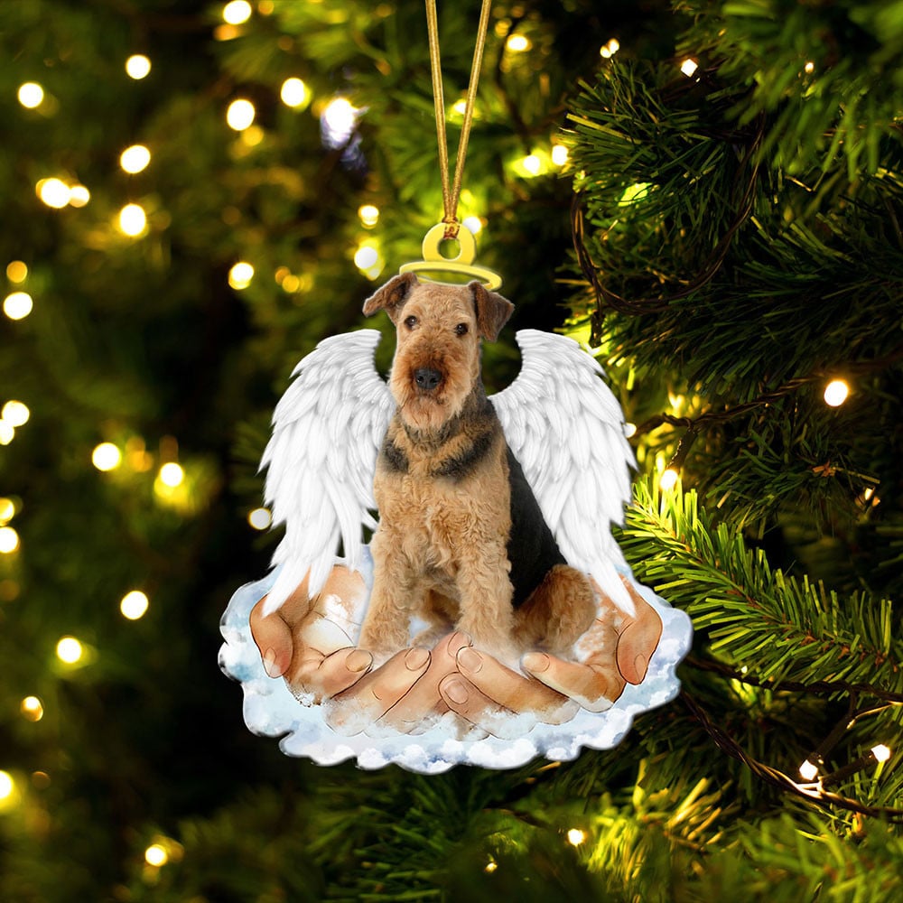 Airedale Terrier-In The Hands Of God Xmas-Two Sided Ornament