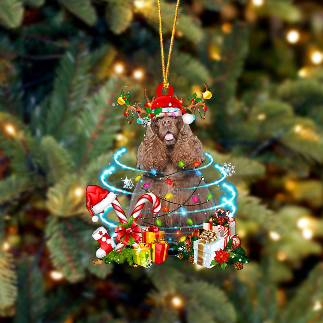 American Cocker Spaniel-Christmas Candy&Gift-Two Sided Ornament