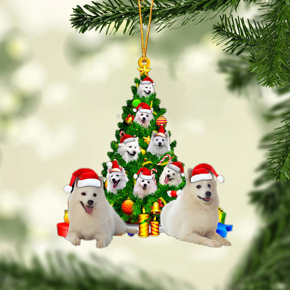 American Eskimo Dog-Xmas Tree&Dog-Two Sided Ornament