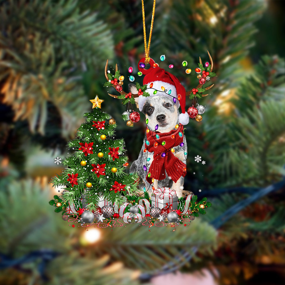 Australian Cattle-Reindeer Christmas-Two Sided Ornament