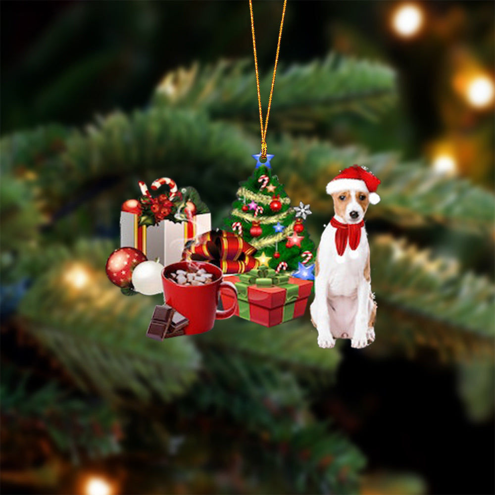 Basenji-Christmas girl-Two Sided Ornament