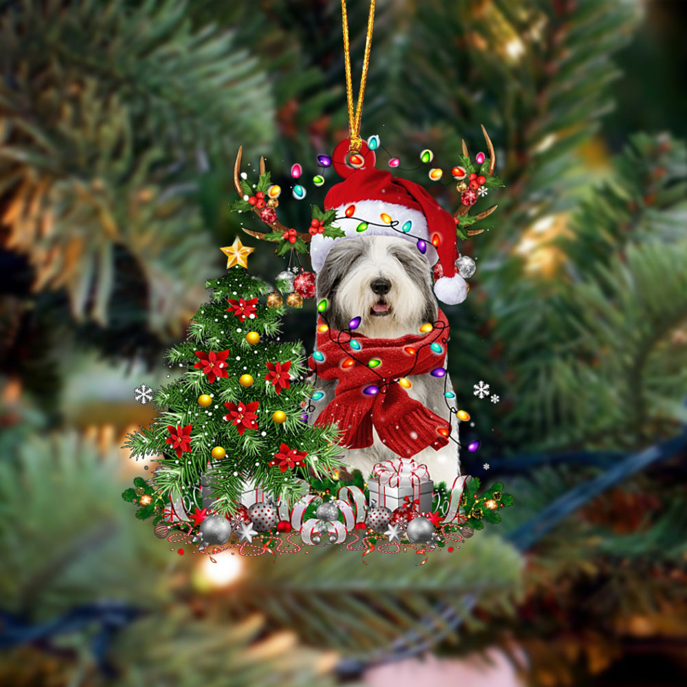 Bearded Collie-Reindeer Christmas-Two Sided Ornament