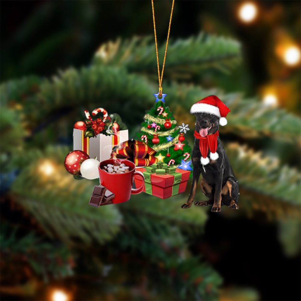 Beauceron-Christmas girl-Two Sided Ornament
