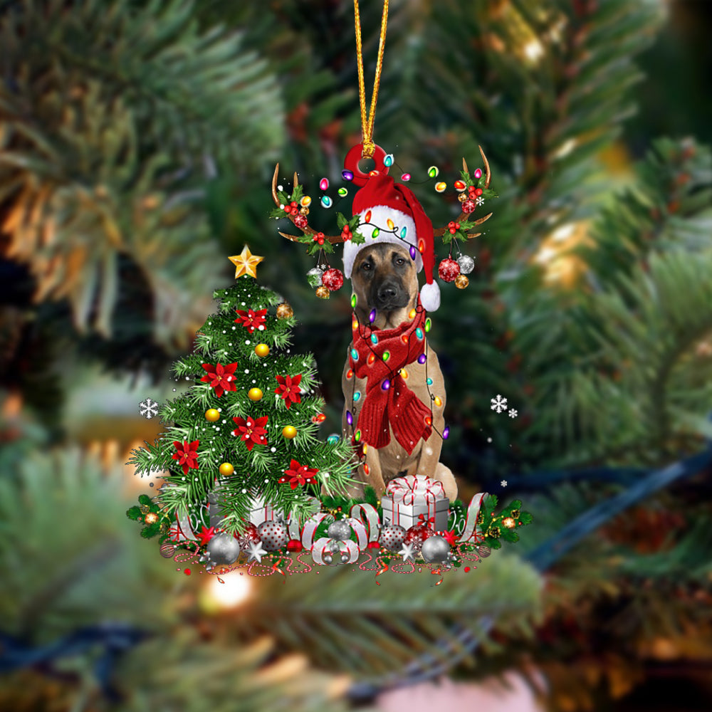 Belgian Shepherd-Reindeer Christmas-Two Sided Ornament