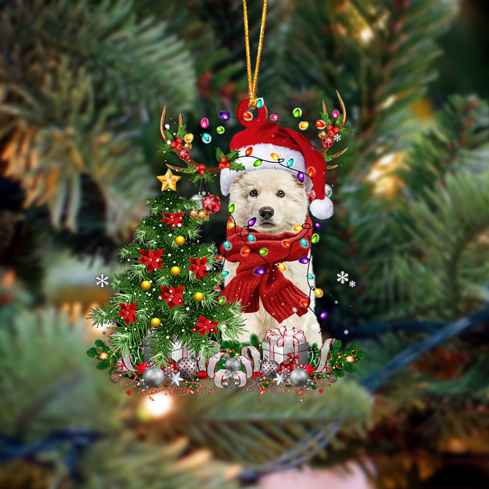Berger Blanc Suisse-Reindeer Christmas-Two Sided Ornament