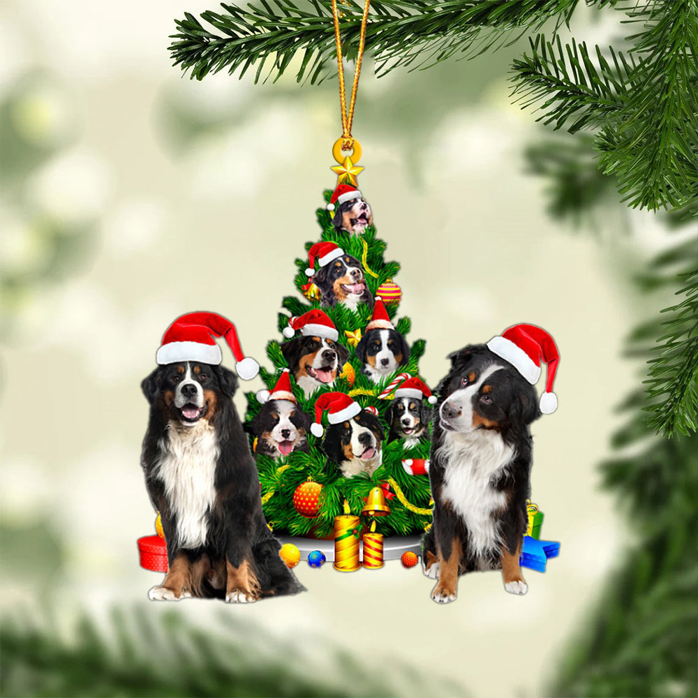 Bernese Mountain Dog-Xmas Tree&Dog-Two Sided Ornament