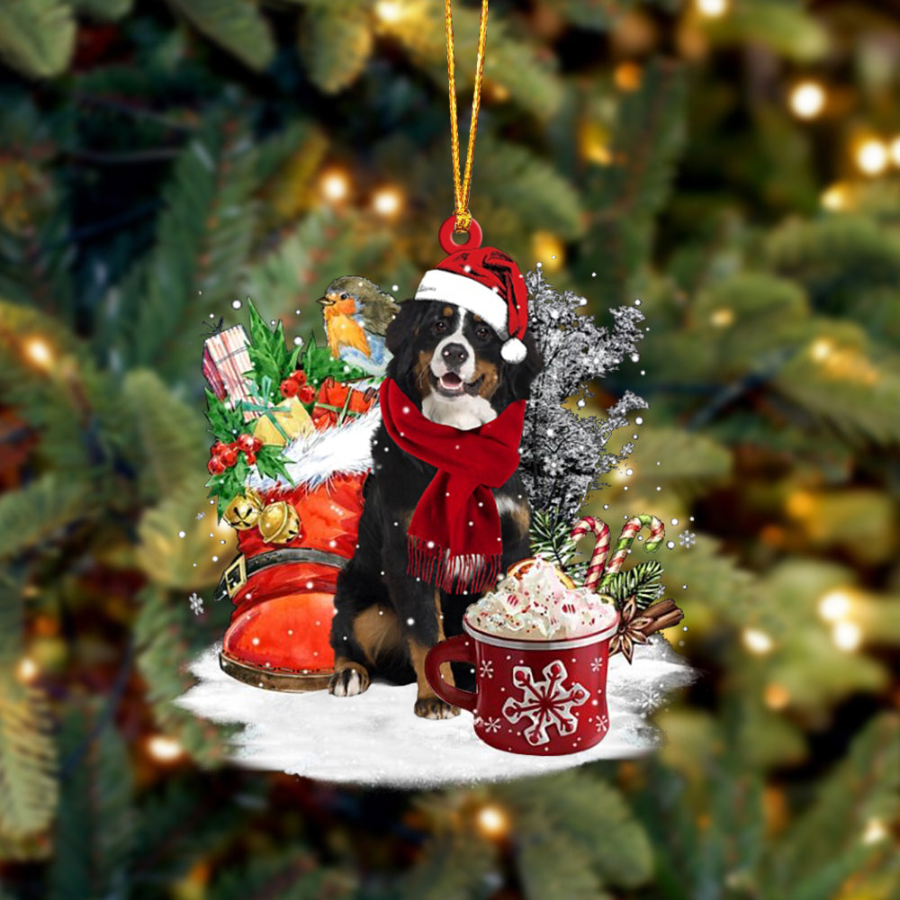 Bernese Mountain Dog 1-Winter Cup-Two Sided Ornament