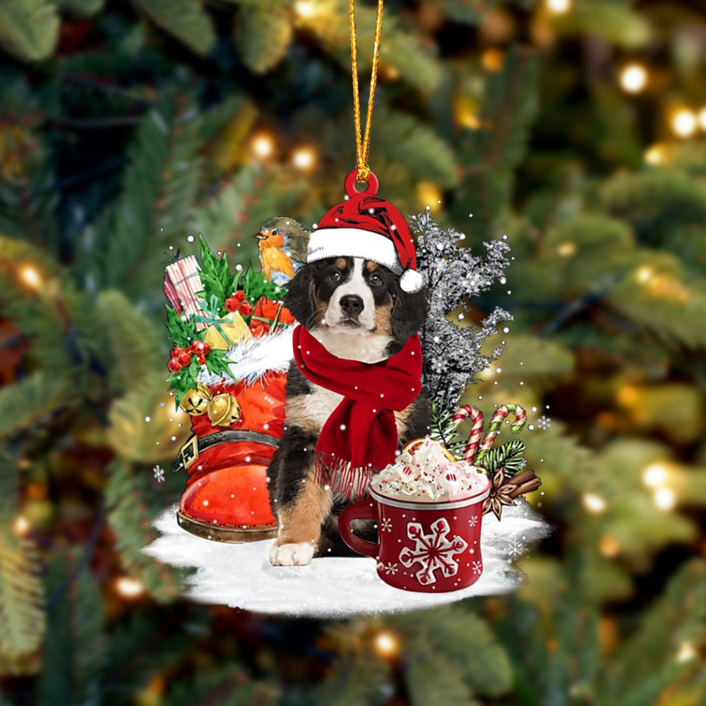 Bernese Mountain Dog-Winter Cup-Two Sided Ornament