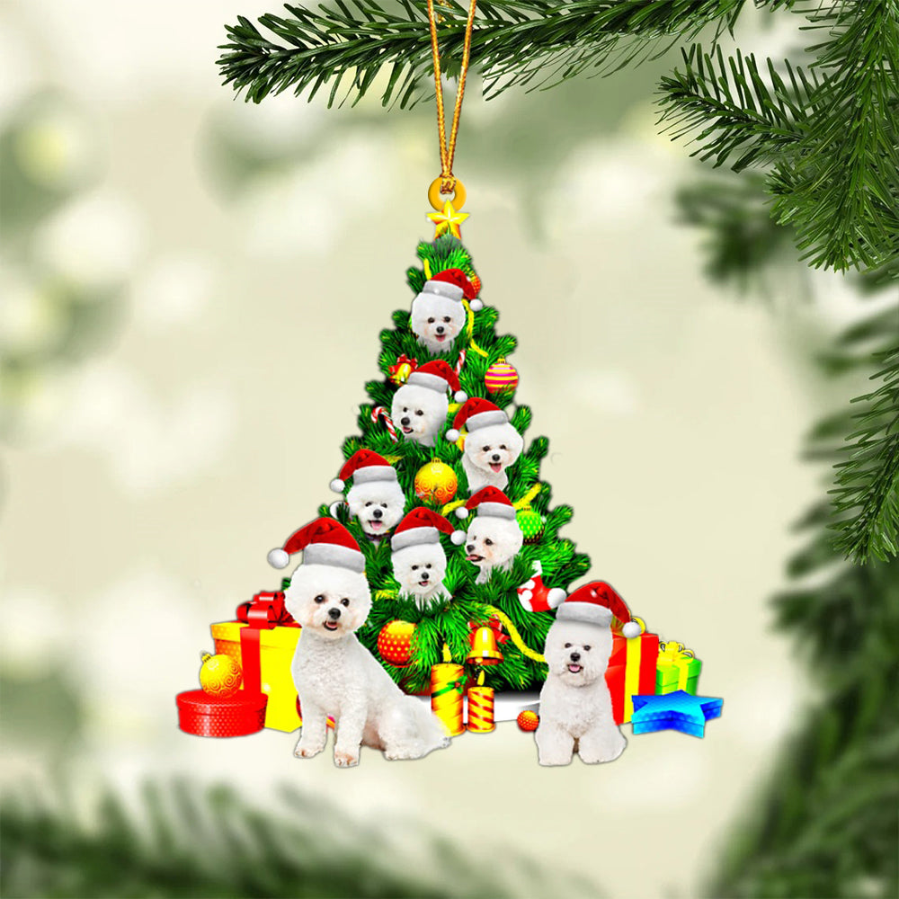 Bichon Frise-Xmas Tree&Dog-Two Sided Ornament