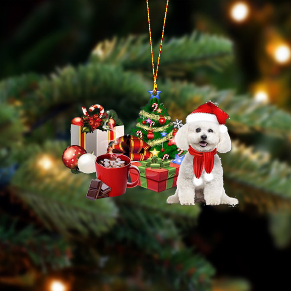 Bichon Frise-Christmas girl-Two Sided Ornament