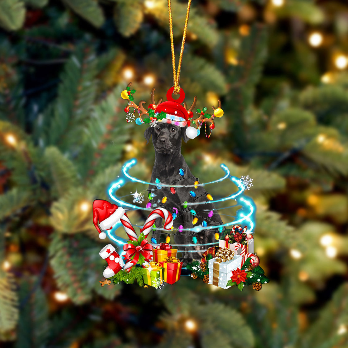Black Labrador-Christmas Candy&Gift-Two Sided Ornament