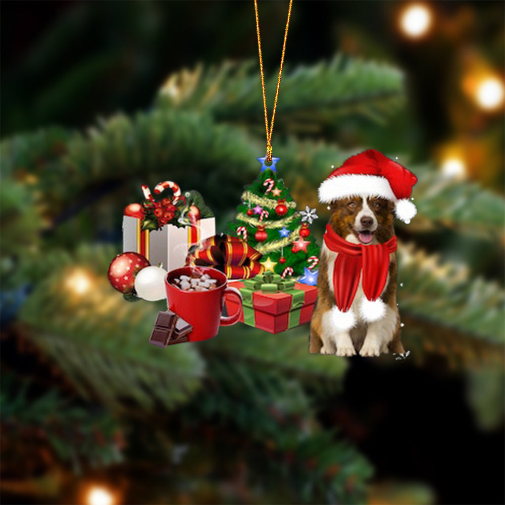 Border Collie (2)-Christmas girl-Two Sided Ornament