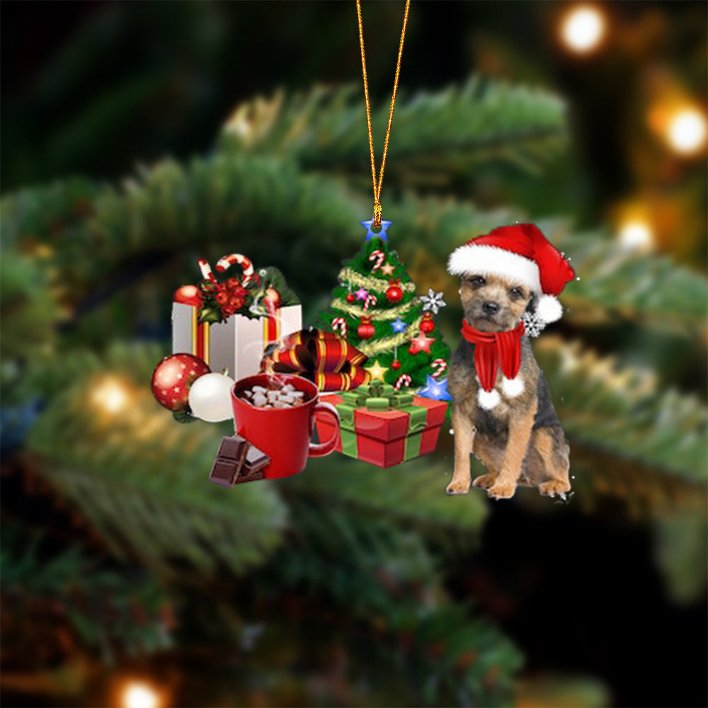 Border Terrier-Christmas girl-Two Sided Ornament
