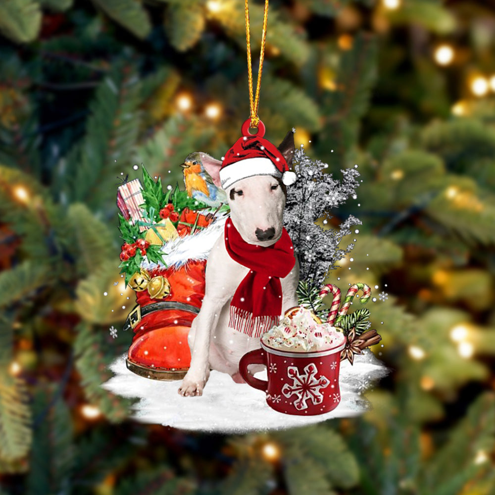 Bull Terrier 1-Winter Cup-Two Sided Ornament