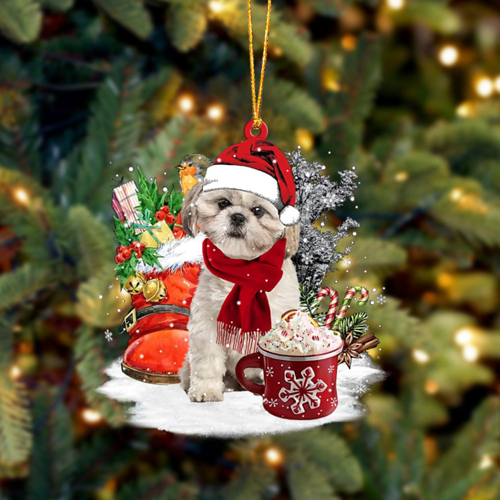 CREAM Shih Tzu-Winter Cup-Two Sided Ornament