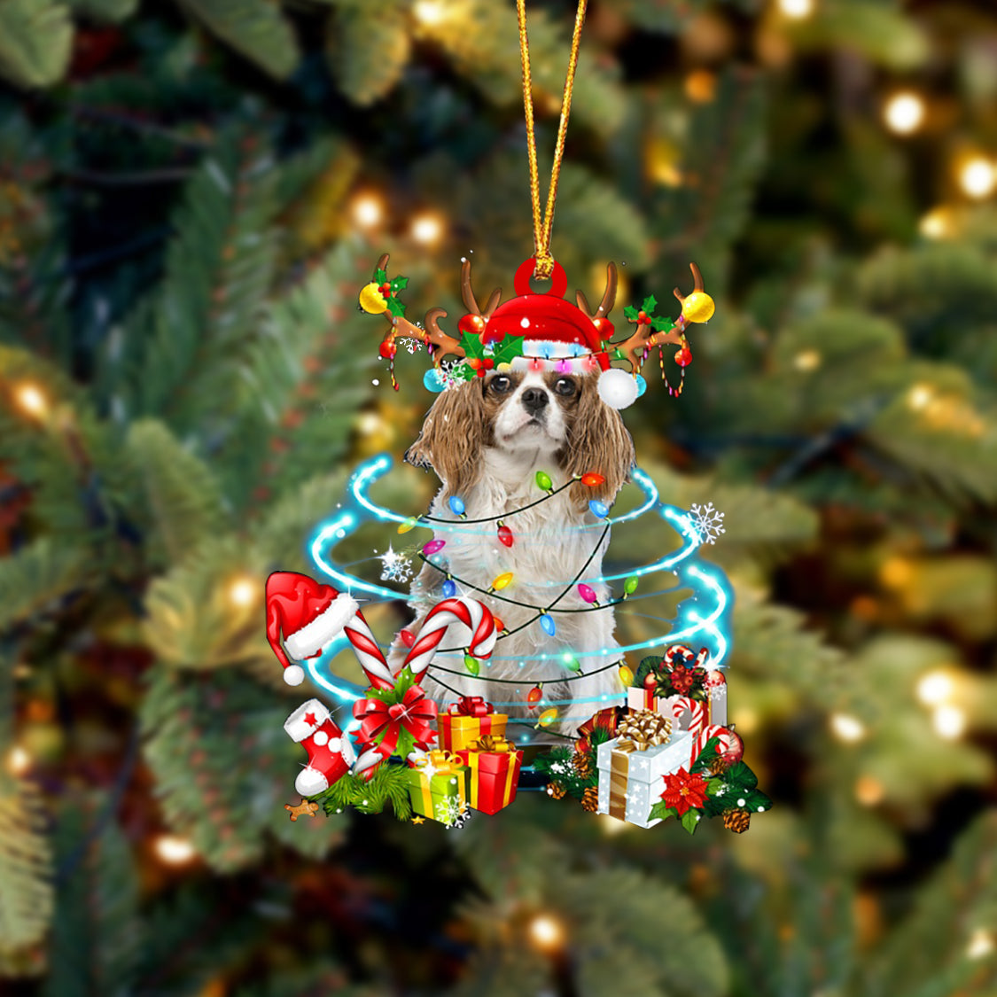 Cavalier King Charles Spaniel-Christmas Candy&Gift-Two Sided Ornament