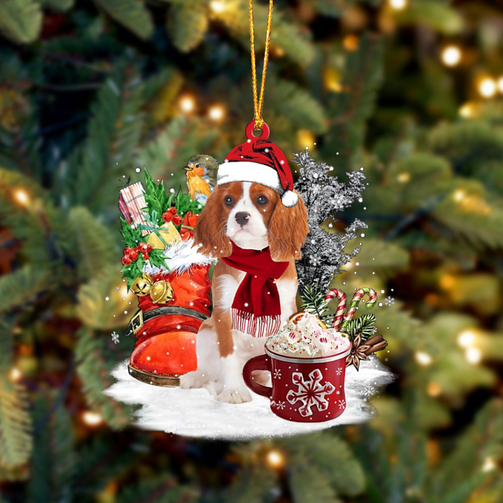 Cavalier King Charles Spaniel 1-Winter Cup-Two Sided Ornament