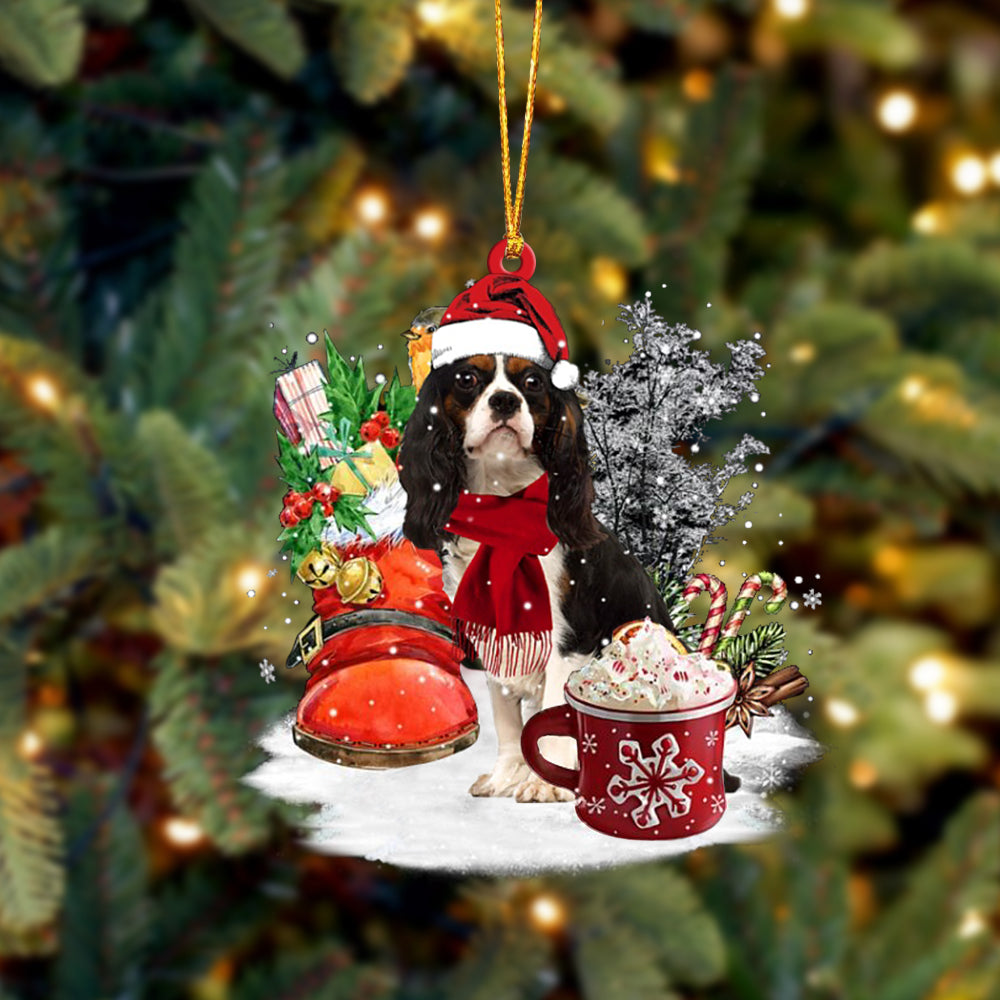 Cavalier King Charles Spaniel 3-Winter Cup-Two Sided Ornament