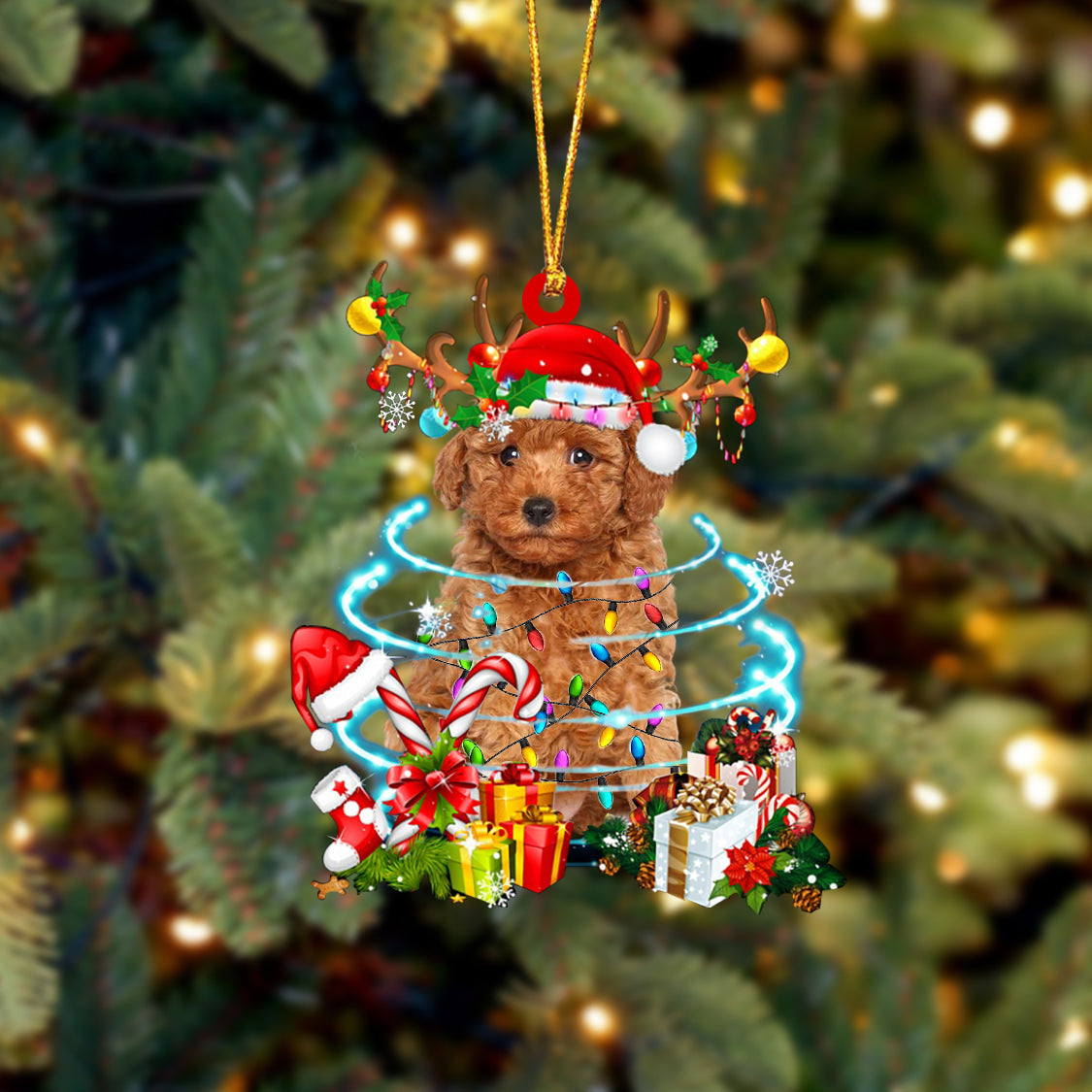 Cavapoo-Christmas Candy&Gift-Two Sided Ornament