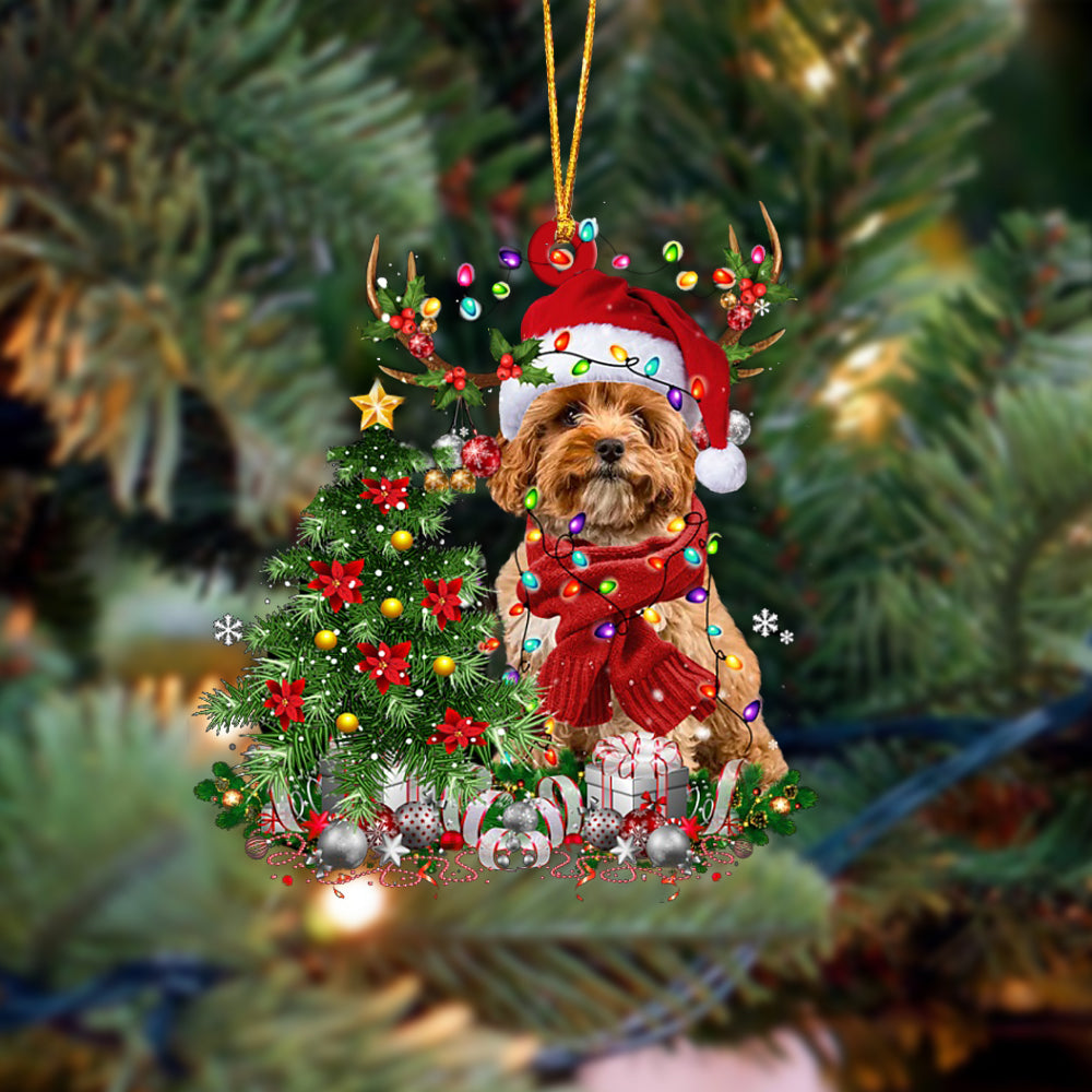Cavoodle-Reindeer Christmas-Two Sided Ornament