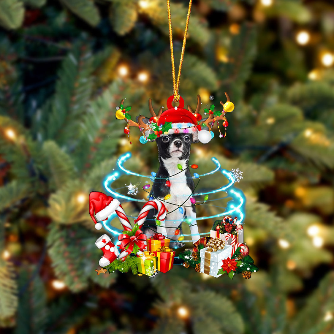 Chihuahua-Christmas Candy&Gift-Two Sided Ornament