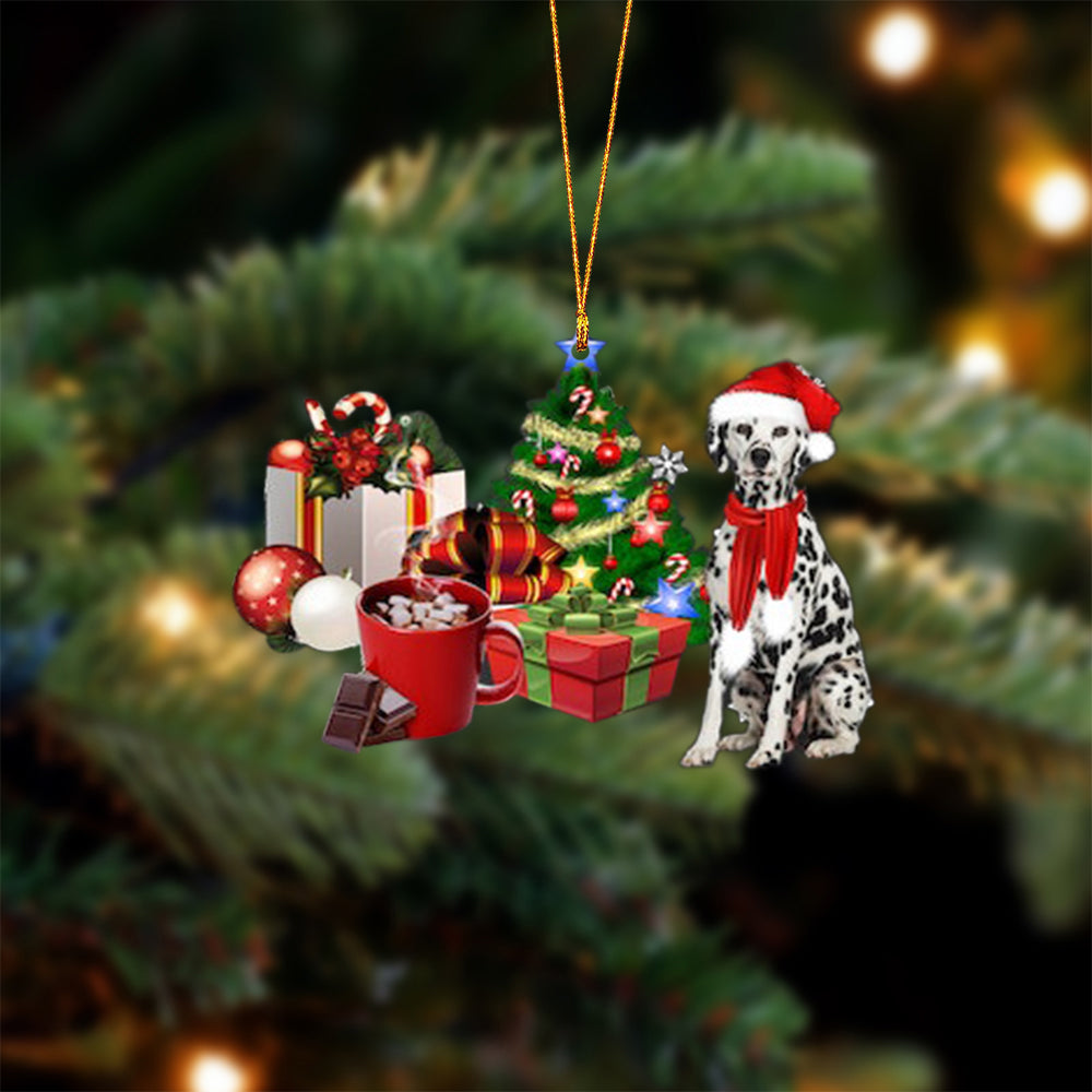 Dalmatian-Christmas girl-Two Sided Ornament