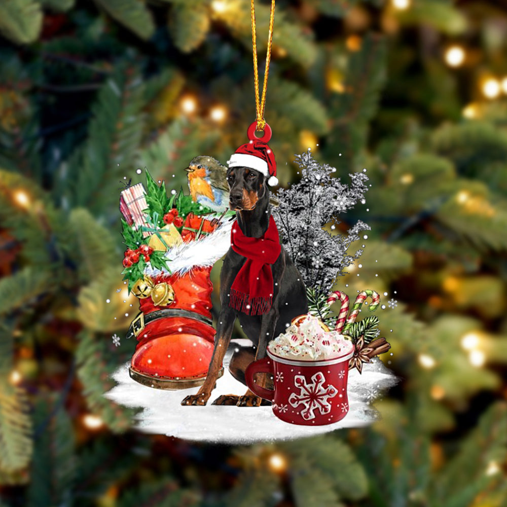 Dobermann 1-Winter Cup-Two Sided Ornament