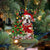 English Bulldog-Reindeer Christmas-Two Sided Ornament