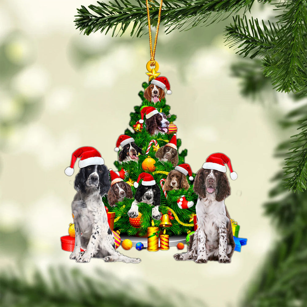 English Springer Spaniel-Xmas Tree&Dog-Two Sided Ornament