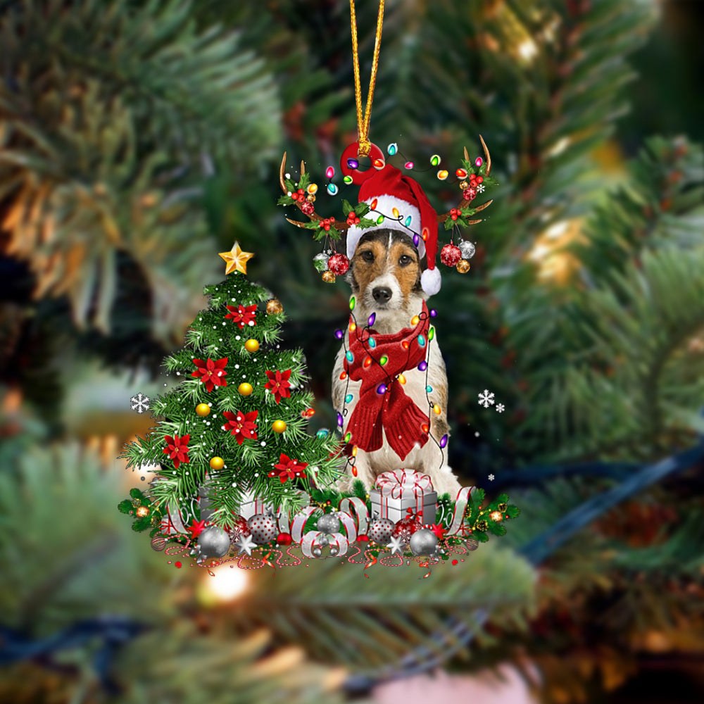 Fox Terrier-Reindeer Christmas-Two Sided Ornament