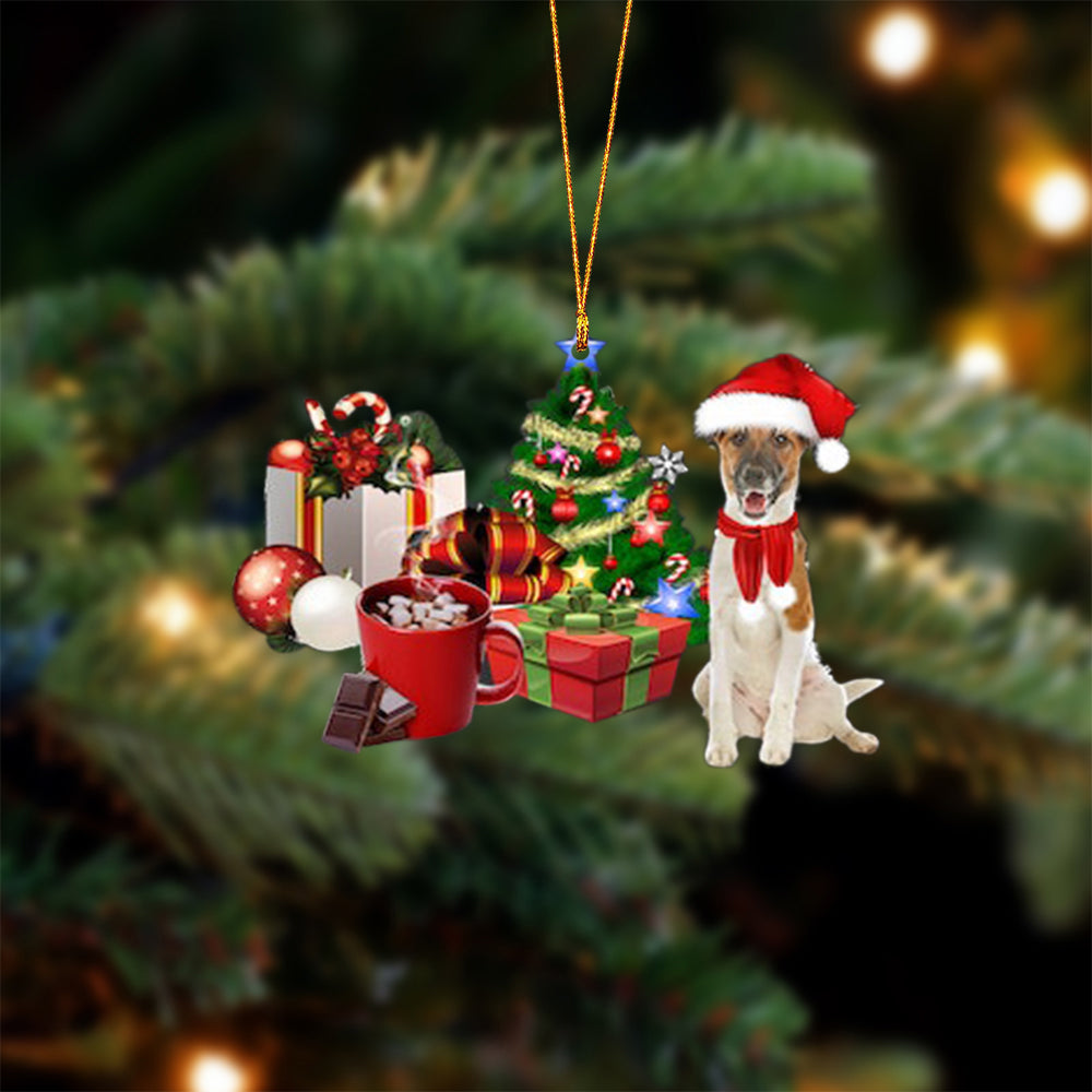 Fox Terrier-Christmas girl-Two Sided Ornament
