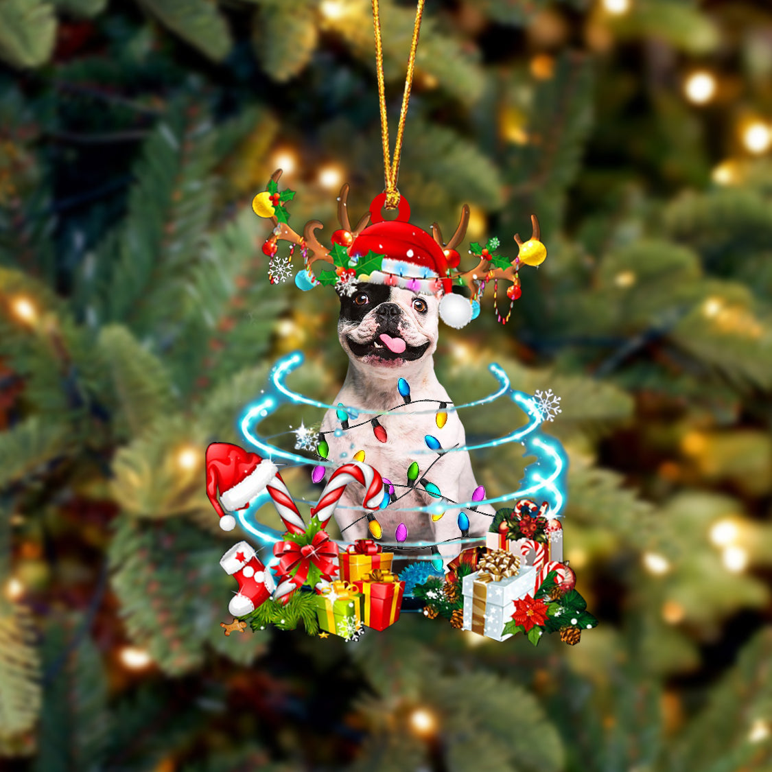 French Bulldog 4-Christmas Candy&Gift-Two Sided Ornament