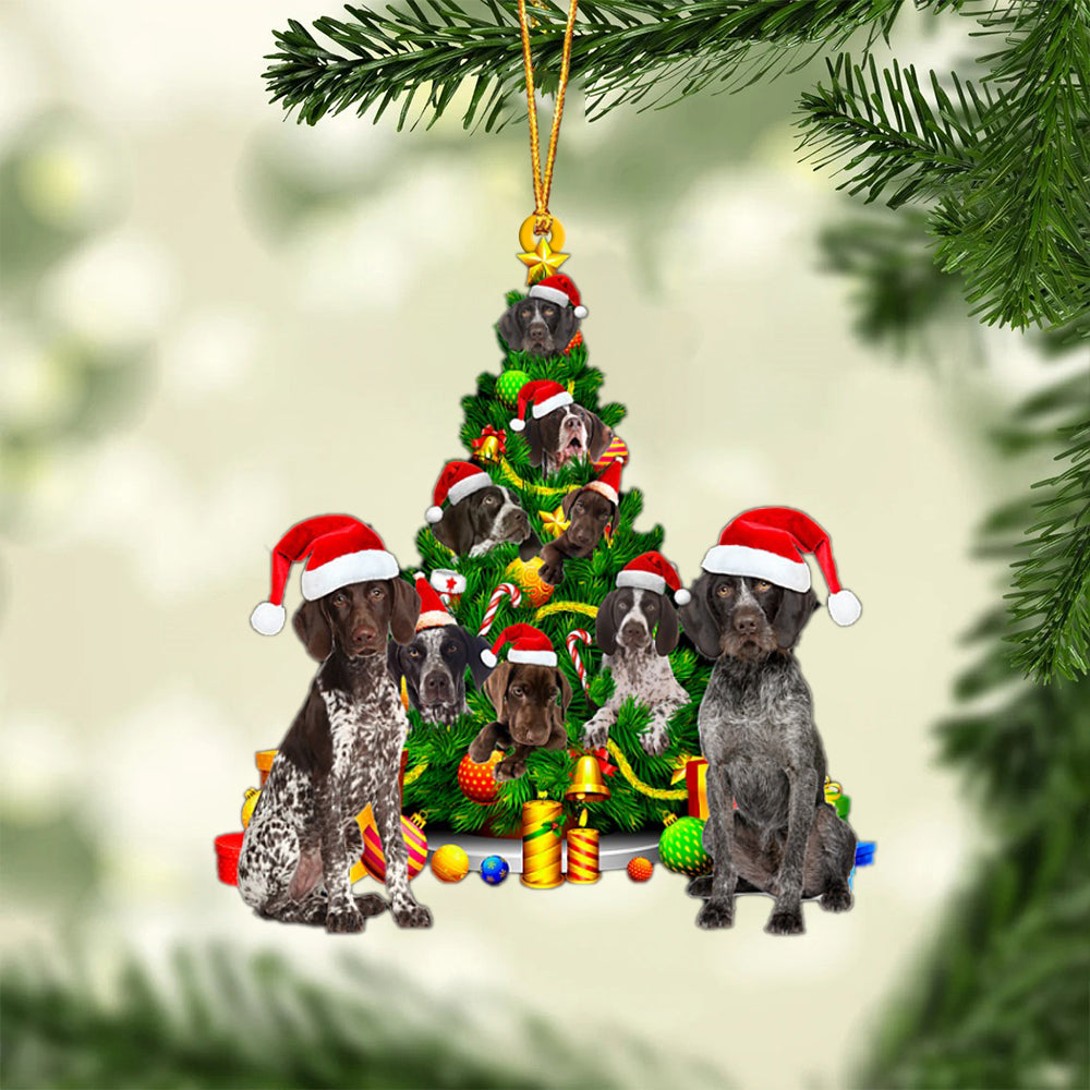 German Shorthaired Pointer-Xmas Tree&Dog-Two Sided Ornament
