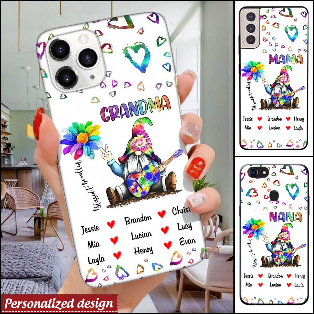 Gnome Personalized Blessed to be called Grandma Phone case