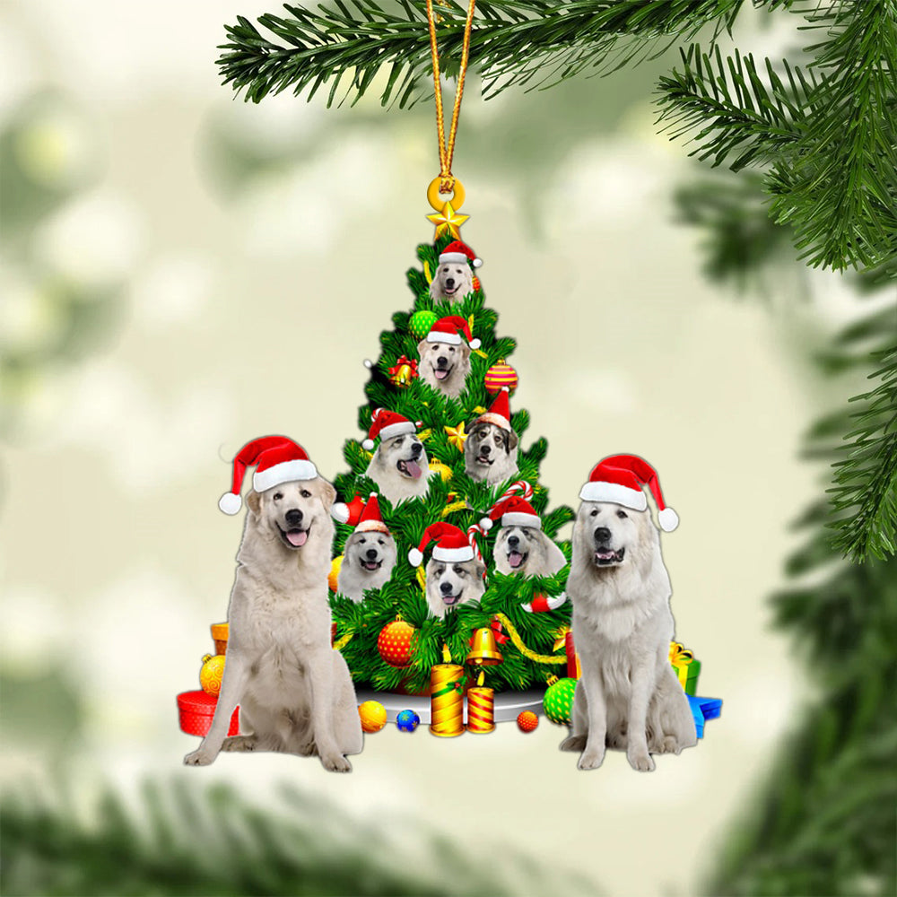 Great Pyrenee-Xmas Tree&Dog-Two Sided Ornament