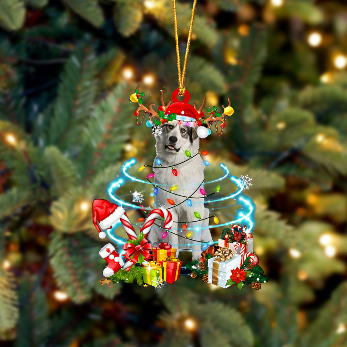 Great Pyrenees-Christmas Candy&Gift-Two Sided Ornament