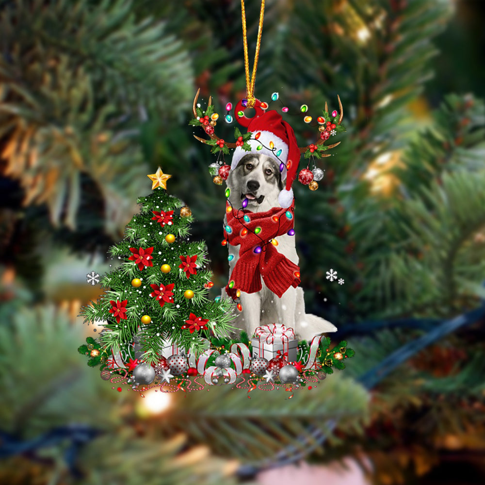 Great Pyrenees-Reindeer Christmas-Two Sided Ornament