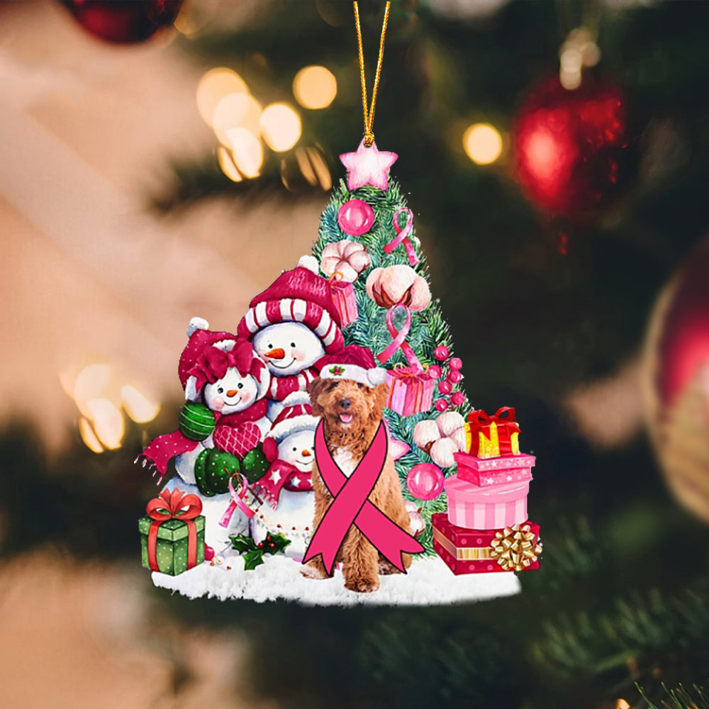 Irish Doodle-Christmas in Pink-Two Sided Ornament