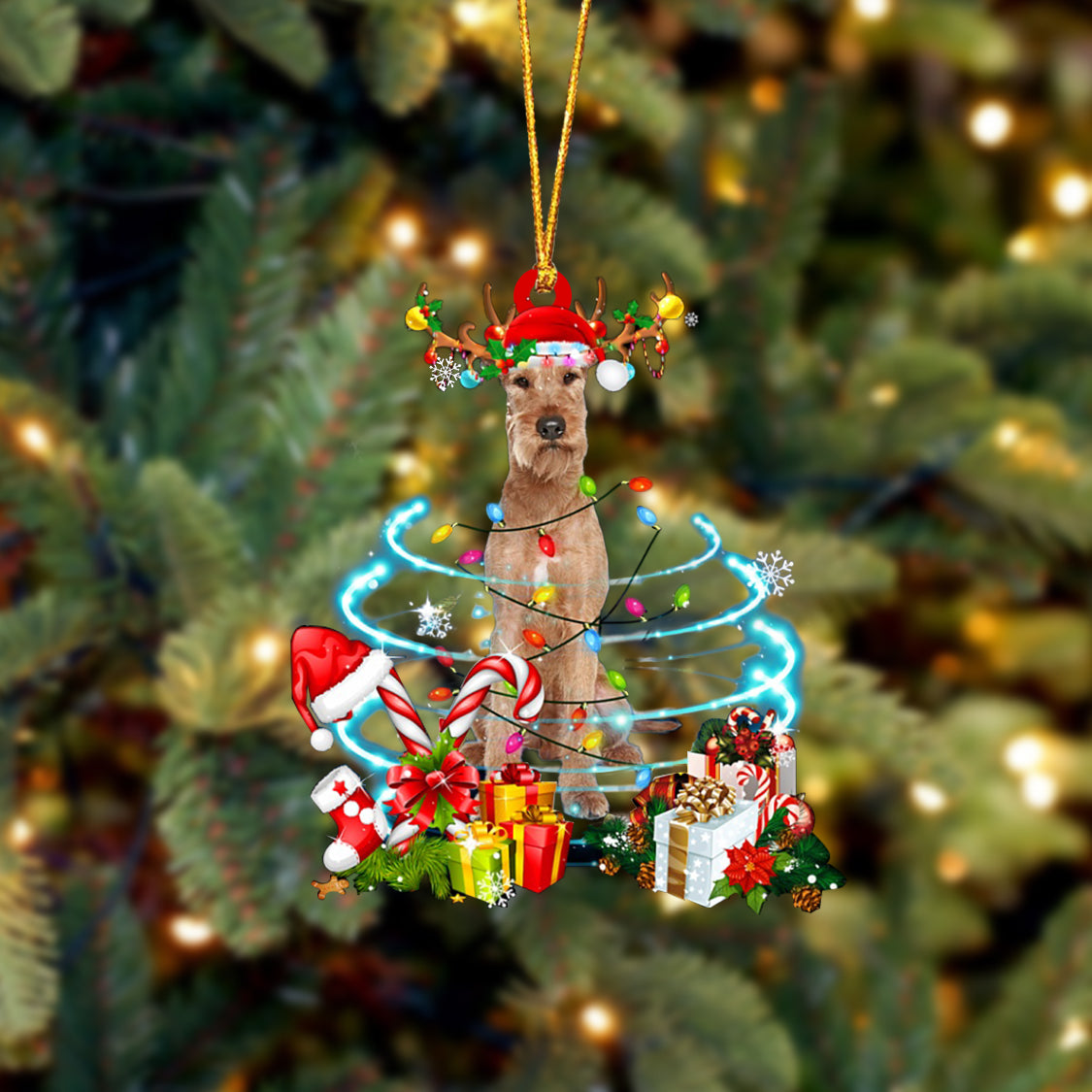 Irish Terrier-Christmas Candy&Gift-Two Sided Ornament