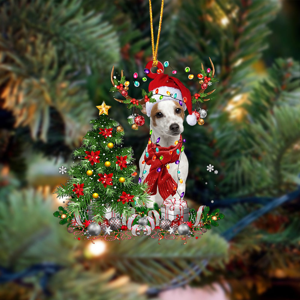 Jack Russell Terrier-Reindeer Christmas-Two Sided Ornament