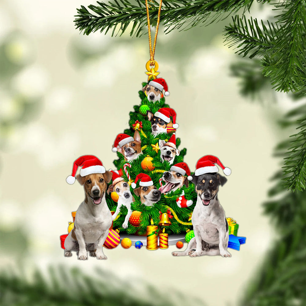 Jack Russell Terrier-Xmas Tree&Dog-Two Sided Ornament