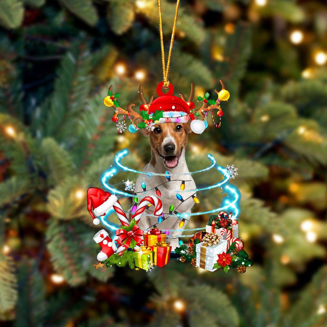 Jack Russell Terrier2-Christmas Candy&Gift-Two Sided Ornament