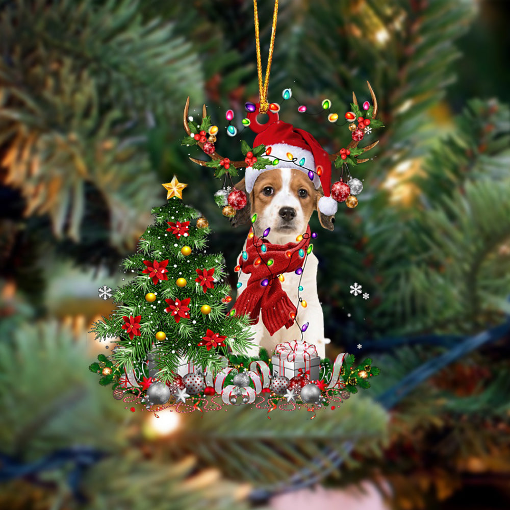 Kooikerhondje-Reindeer Christmas-Two Sided Ornament