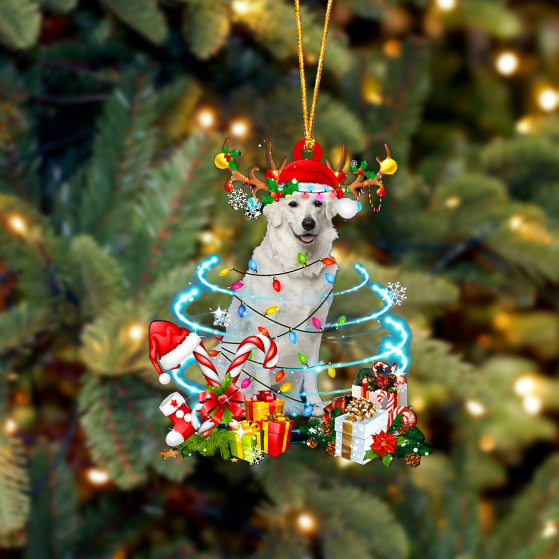 Kuvasz-Christmas Candy&Gift-Two Sided Ornament
