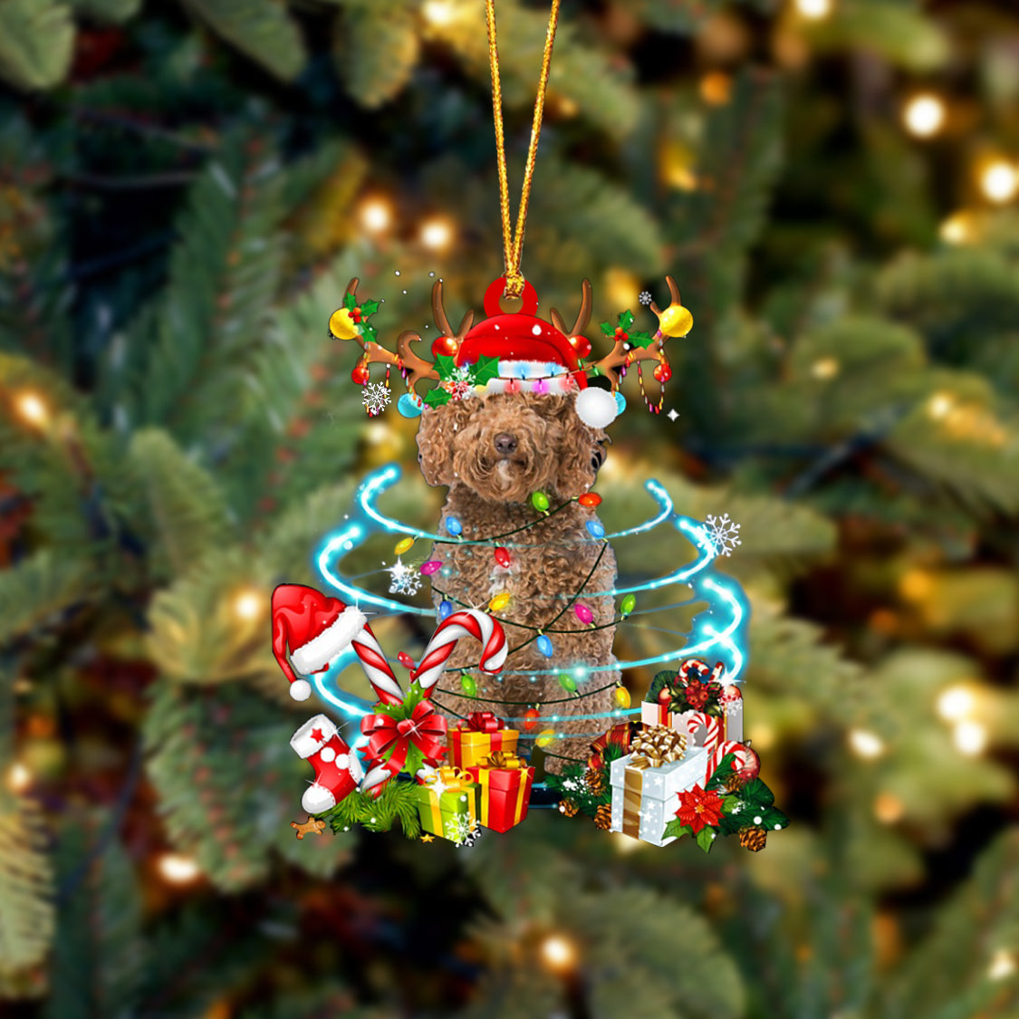 Labradoodle-Christmas Candy&Gift-Two Sided Ornament